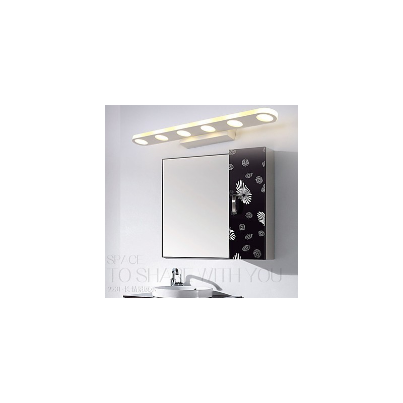 Applique da parete bagno moderna contemporanea LED integrato 6x3 W 55 cm