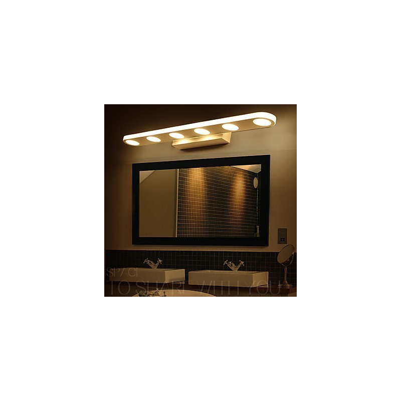 Applique da parete bagno moderna contemporanea LED integrato 6x3 W 55 cm