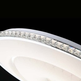 Plafoniera a filo LED con cristalli bianca 40 cm