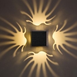 Applique da parete a filo moderna in alluminio, LED integrato 3 W, 8 cm