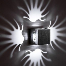 Applique da parete a filo moderna in alluminio, LED integrato 3 W, 8 cm