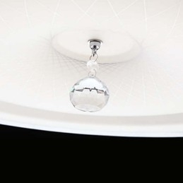 Plafoniera a filo LED con cristalli bianca 40 cm