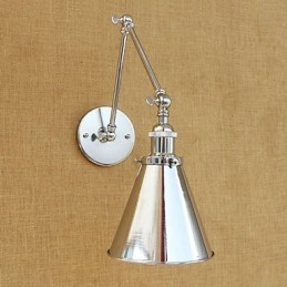Applique da parete retrò moderna con braccio oscillante, protezione occhi e luce ambientale