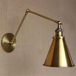 Applique da parete retrò moderna con braccio oscillante, protezione occhi e luce ambientale
