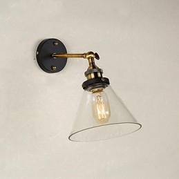 Applique da parete galvanizzata con faretto da incasso E27