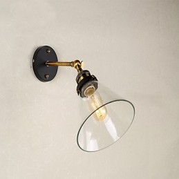Applique da parete galvanizzata con faretto da incasso E27