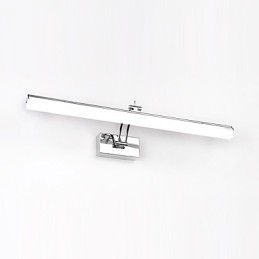 Applique da bagno cromata moderna con LED integrato 9 W 39 x 15 x 6 cm