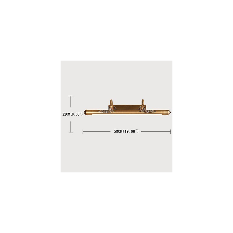 Applique da bagno LED integrato ottone antico 50 cm
