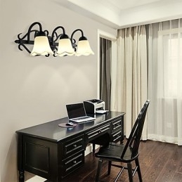 Applique da parete mini dipinta moderno contemporaneo rustico lodge country 3 luci E12/E14