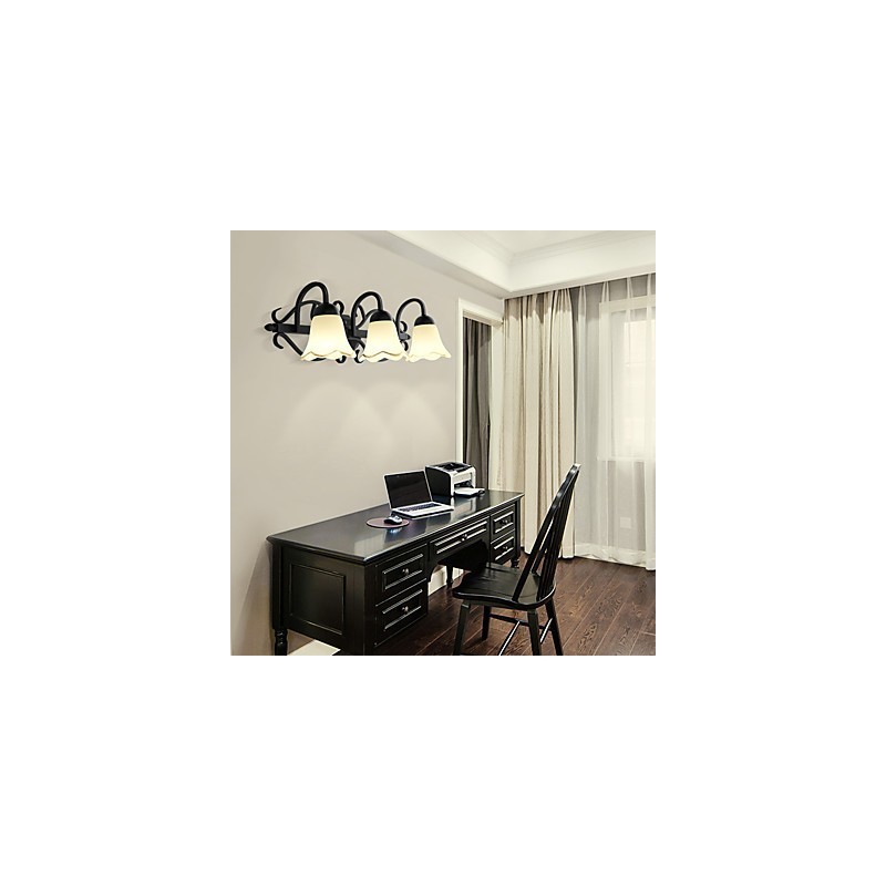 Applique da parete mini dipinta moderno contemporaneo rustico lodge country 3 luci E12/E14