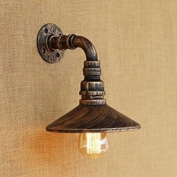 Applique da parete rustica retrò mini dipinta con luce ambientale, lampadina E26/E27