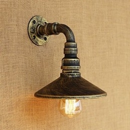 Applique da parete rustica retrò mini dipinta con luce ambientale, lampadina E26/E27