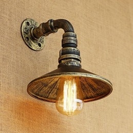 Applique da parete rustica retrò mini dipinta con luce ambientale, lampadina E26/E27