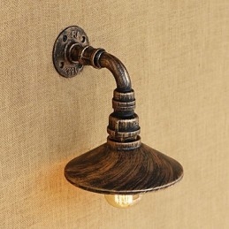 Applique da parete rustica retrò mini dipinta con luce ambientale, lampadina E26/E27