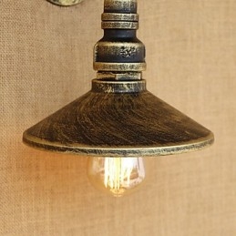 Applique da parete rustica retrò mini dipinta con luce ambientale, lampadina E26/E27