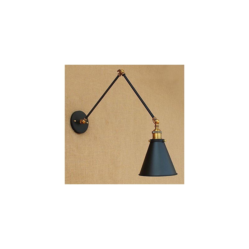 Applique da parete rustica country dipinta con braccio oscillante, luce ambientale, E26/E27