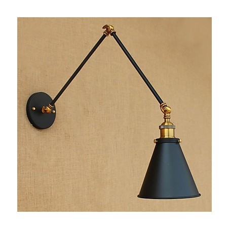 Applique da parete rustica country dipinta con braccio oscillante, luce ambientale, E26/E27
