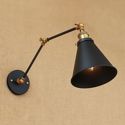 Applique da parete rustica country dipinta con braccio oscillante, luce ambientale, E26/E27