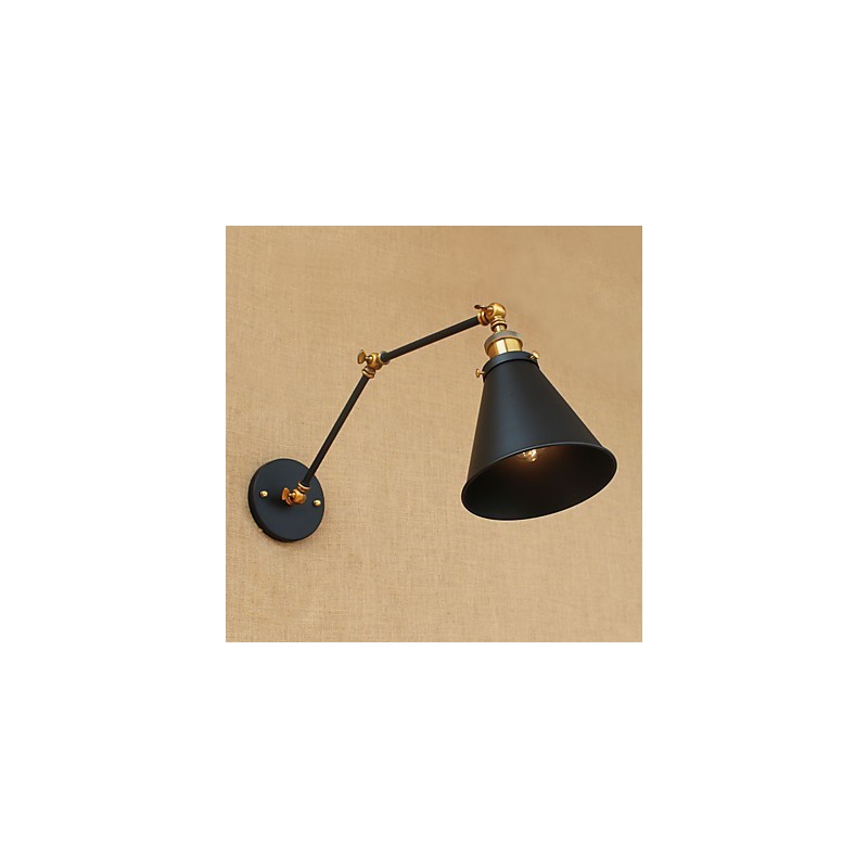 Applique da parete rustica country dipinta con braccio oscillante, luce ambientale, E26/E27