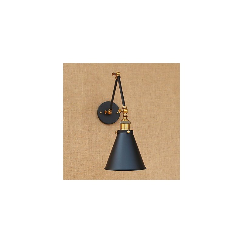 Applique da parete rustica country dipinta con braccio oscillante, luce ambientale, E26/E27