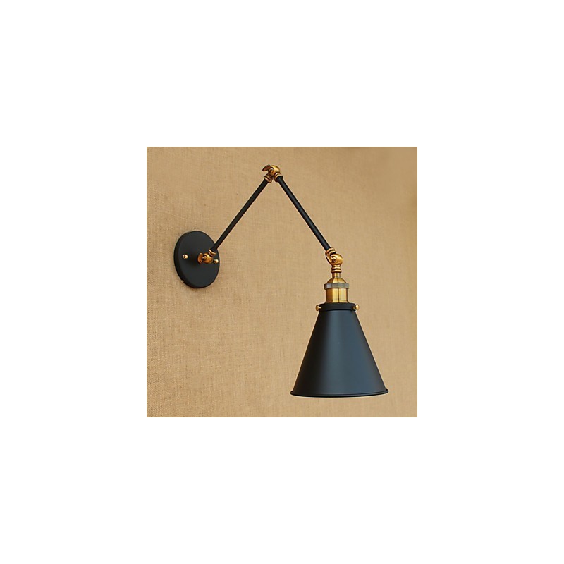 Applique da parete rustica country dipinta con braccio oscillante, luce ambientale, E26/E27