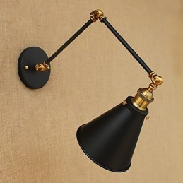 Applique da parete rustica country dipinta con braccio oscillante, luce ambientale, E26/E27