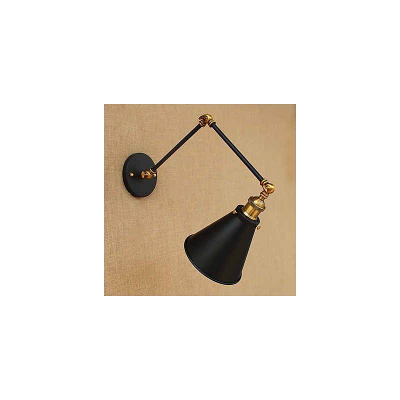 Applique da parete rustica country dipinta con braccio oscillante, luce ambientale, E26/E27