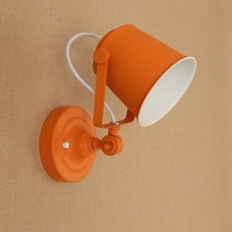 Applique da parete in acciaio verniciato nero opaco decorazione caffè americano retrò