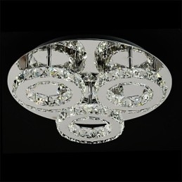 Plafoniera a filo LED integrato cromata in metallo e cristallo 40 cm