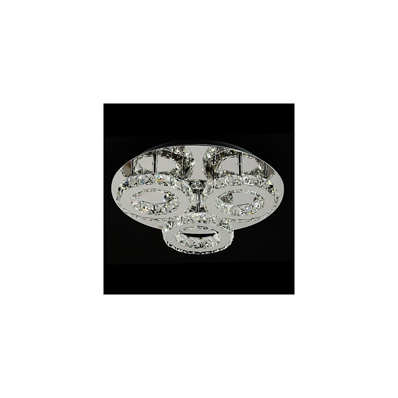 Plafoniera a filo LED integrato cromata in metallo e cristallo 40 cm