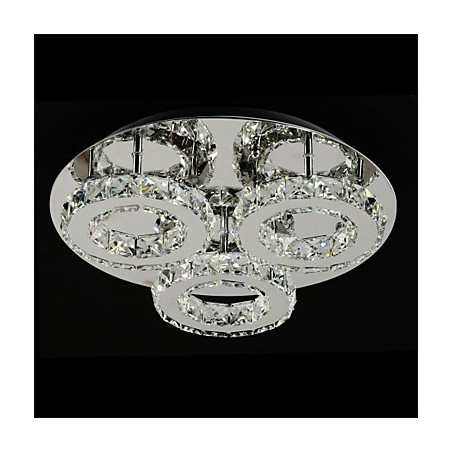 Plafoniera a filo LED integrato cromata in metallo e cristallo 40 cm