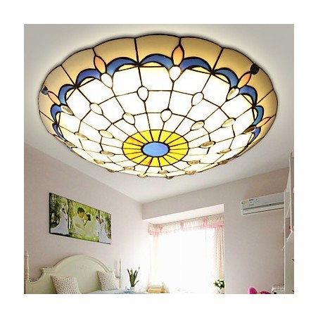 Plafoniera a cupola per bambini in vetro blu e bianco 50 cm