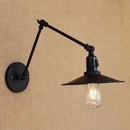 Applique da parete retrò country in metallo con braccio oscillante, mini, lampadina inclusa