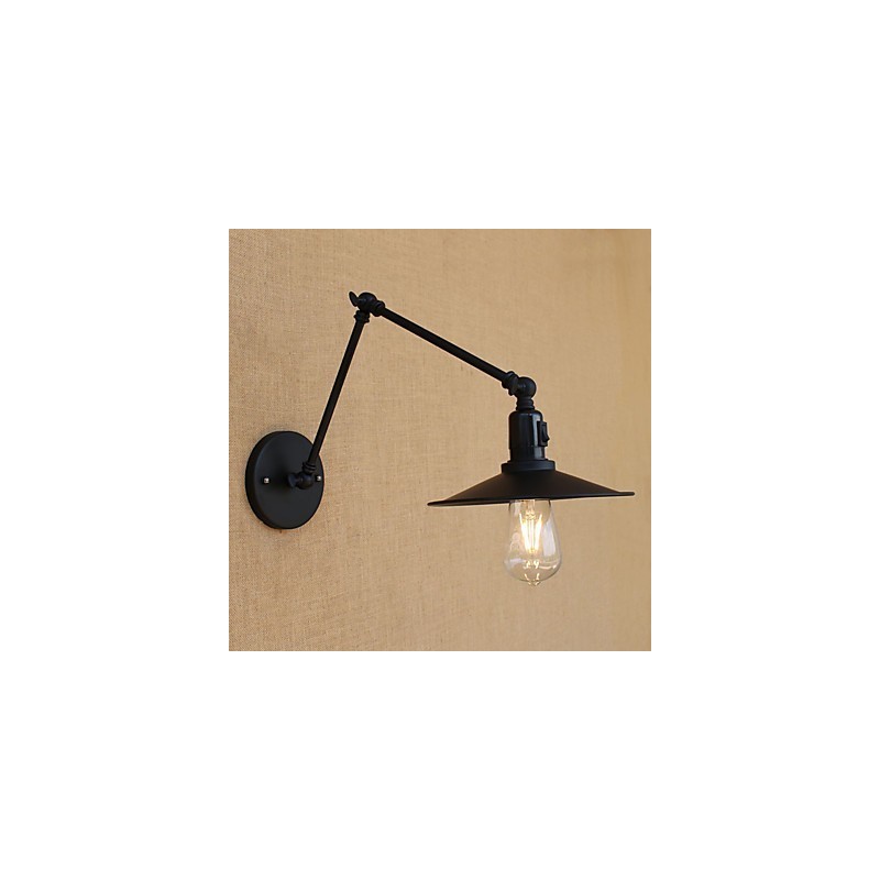 Applique da parete retrò country in metallo con braccio oscillante, mini, lampadina inclusa