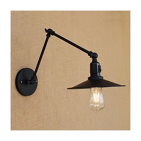 Applique da parete retrò country in metallo con braccio oscillante, mini, lampadina inclusa