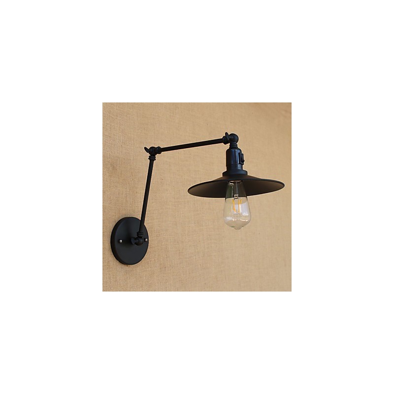 Applique da parete retrò country in metallo con braccio oscillante, mini, lampadina inclusa