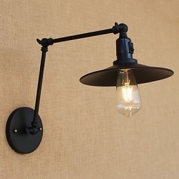 Applique da parete retrò country in metallo con braccio oscillante, mini, lampadina inclusa