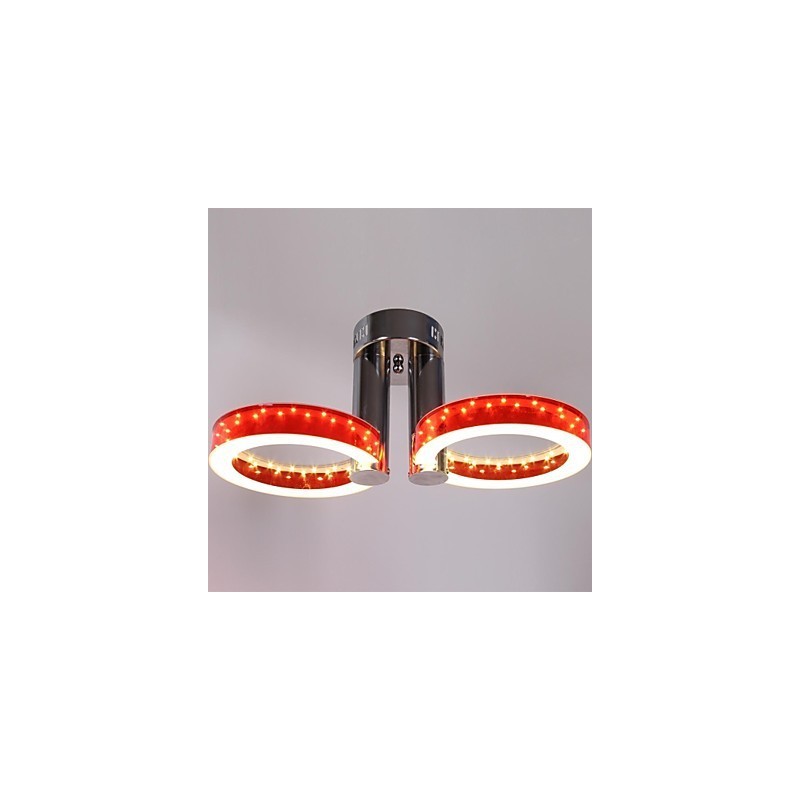 Lampadario a filo rosso in resina con LED integrato bianco caldo, 2 luci