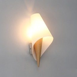 Applique da parete mini moderna contemporanea luce ambientale in vetro e legno