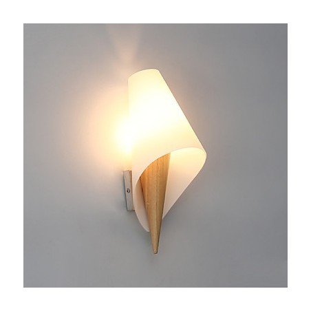 Applique da parete mini moderna contemporanea luce ambientale in vetro e legno