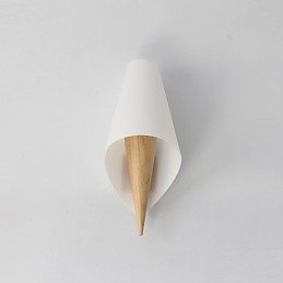 Applique da parete mini moderna contemporanea luce ambientale in vetro e legno