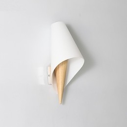 Applique da parete mini moderna contemporanea luce ambientale in vetro e legno