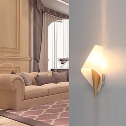 Applique da parete mini moderna contemporanea luce ambientale in vetro e legno