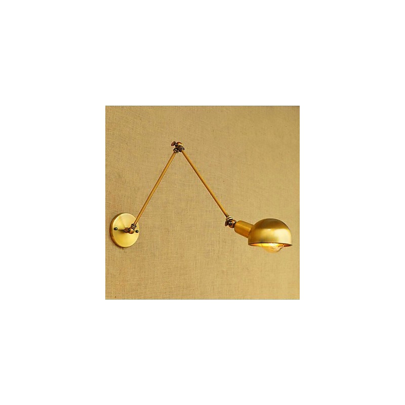 Applique da parete vintage country verniciata con braccio oscillante mini, luce ambientale, protezione occhi