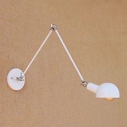 Applique da parete vintage country verniciata con braccio oscillante mini, luce ambientale, protezione occhi