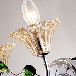 Applique da parete moderna contemporanea uplight in vetro e cristallo E27 2 lampadine