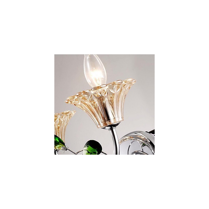 Applique da parete moderna contemporanea uplight in vetro e cristallo E27 2 lampadine