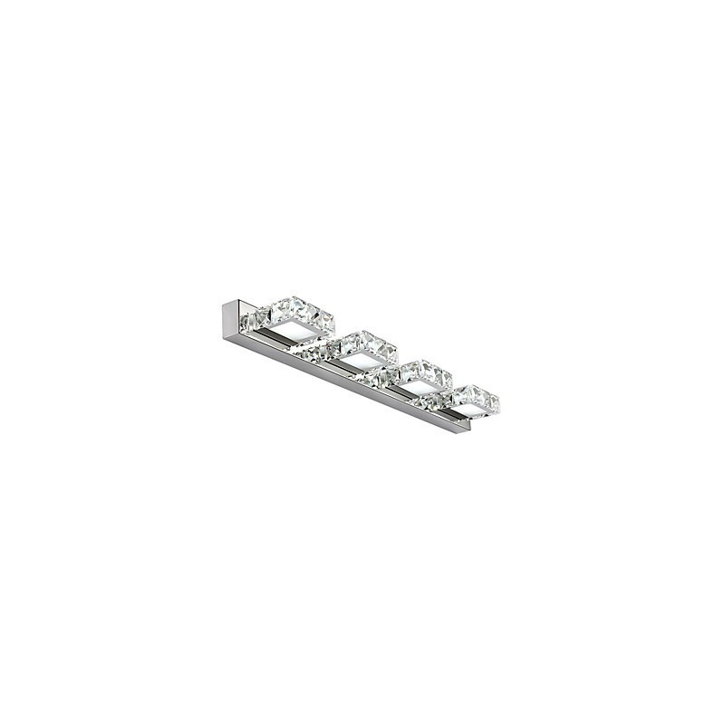 Applique bagno per specchio trucco in cristallo, 4 luci LED
