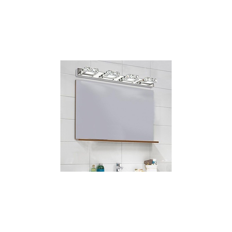 Applique bagno per specchio trucco in cristallo, 4 luci LED