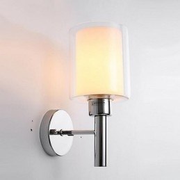 Applique da parete moderna contemporanea uplight in vetro 12 x 28 cm E27
